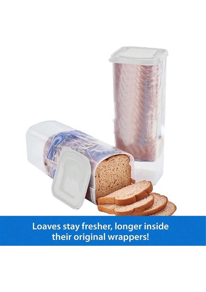 Şeffaf Ekmek Kutusu Plastik Taze Tutma Tost Saklama Tutucusu Kapaklı Ekmek Gevreği Ekmek Saklama Kabı, A (Yurt Dışından)