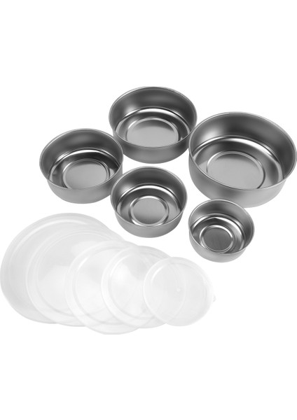 5 Adet Paslanmaz Çelik Gıda Kabı Mühürlü Crisper Saklama Öğle Yemeği Kutusu Kaseleri Kapaklı Gıda Saklama Kutusu Öğle Yemeği Kutusu Kasesi (Yurt Dışından)