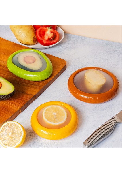 Tekrar Kullanılabilir Meyve ve Sebze Koruyucular, Meyve ve Sebze Saklama Kutusu, Avokado Domates Soğan Limon Kırmızı + Kahverengi (Yurt Dışından)