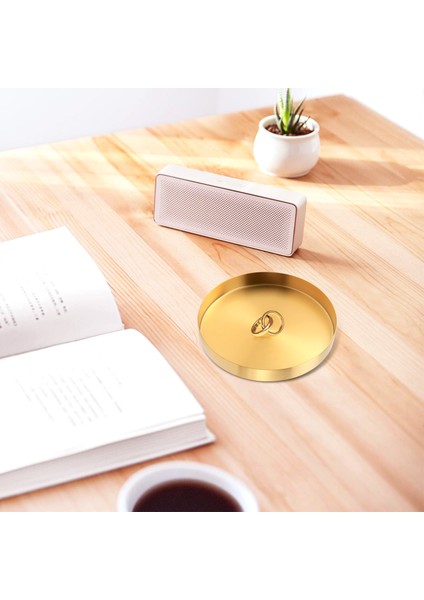 Yuvarlak Altın Tepsi, Metal Dekoratif Tepsi Makyaj Tepsisi Düzenleyici Vanity, Banyo, Elbise, Mat Pirinç Kaplama, 7.9 Inç (Yurt Dışından) fiyatları