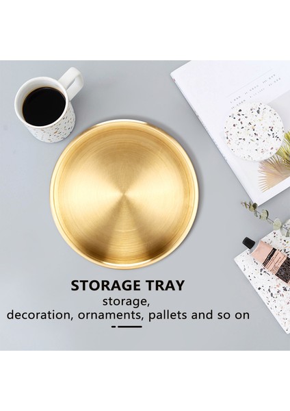 Yuvarlak Altın Tepsi, Metal Dekoratif Tepsi Makyaj Tepsisi Düzenleyici Vanity, Banyo, Elbise, Mat Pirinç Kaplama, 7.9 Inç (Yurt Dışından) indirimleri