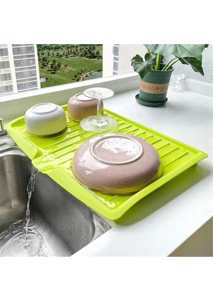 Drenaj Rafı Mutfak Bulaşık Süzgeci Tepsi Büyük Lavabo Kurutma Rafı Tezgah Düzenleyici Mutfak Için Kurutma Rafı Mavi (Yurt Dışından)