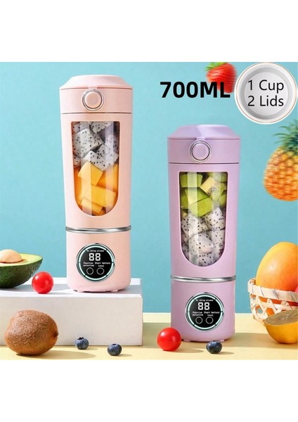 Taşınabilir Meyve Suyu Makinesi Blender Shake Smoothies 700ML 12 Bıçaklı Hızlı Karıştırma 2'si 1 Arada Blender Kişisel Meyve Suyu Sıkacağı 7.4VC (Yurt Dışından) fiyatları