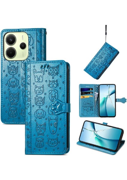 Xiaomi Redmi Note 14 4g Karikatür Hayvanlar Için Kılıf Kapak Kapak Kısa Kayış (Yurt Dışından)