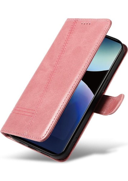 Kredi Kartı Yuvası ile Xiaomi Redmi Not 14 Pro 4g Için Filp Durumda Preslenmiş Pu (Yurt Dışından)