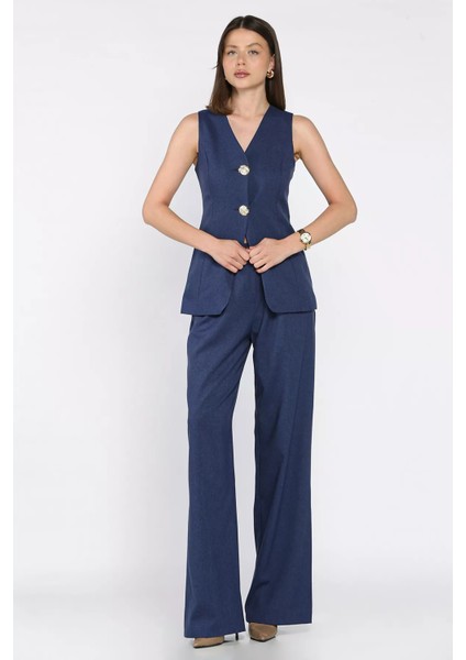 Çift Düğmeli Yelek Pantolon Ikili Takım P-00017320
