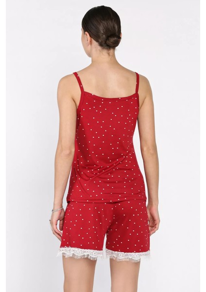 Kadın Ip Askılı Puantiyeli Şortlu Pijama Takımı P-00017384 modelleri