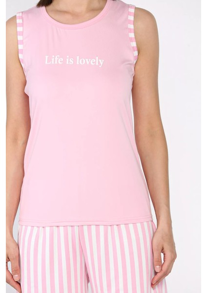 Kadın Çizgi Desenli Şortlu Pijama Takımı P-00017387 fırsatları