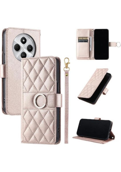 Xiaomi Poco C75 Manyetik Koruyucu Bilek Kayışı Kart Yuvaları Için Flip Case (Yurt Dışından)