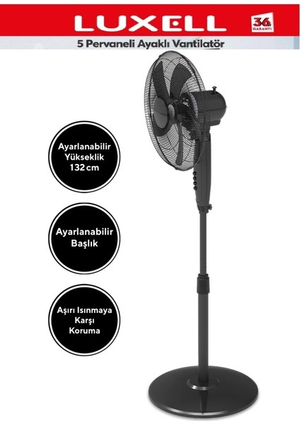 LXF-316S 55 Watt 16 Inç 40 cm Ayaklı Vantilatör