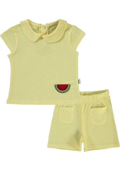 Kız Bebek Şortlu Takım 6-18 Ay Sarı