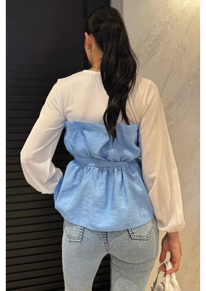 V Yaka Garnili Tokalı Kadın Bluz P-00017318 fırsatları