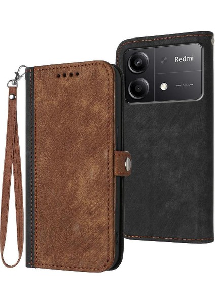 Kart Yuvası Standı Flip Folio Kitap Pu ile Xiaomi Poco X6 Neo 5g Için Kılıf (Yurt Dışından)