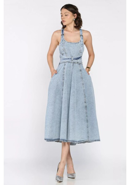 Kadın Jean Kot Kiloş Salopet Elbise P-00017260