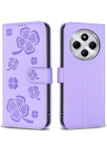 Xiaomi Poco C75 4g Yonca Çiçek Pu Deri Çok Renkli Kart Için Flip Case (Yurt Dışından)