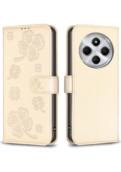 Xiaomi Poco C75 4g Yonca Çiçek Pu Deri Çok Renkli Kart Için Flip Case (Yurt Dışından)