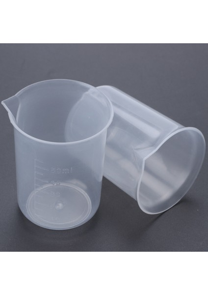 50ML Dereceli Bardak Şeffaf Plastik Ölçüm Kabı Laboratuvar Için 2 Adet (Yurt Dışından)