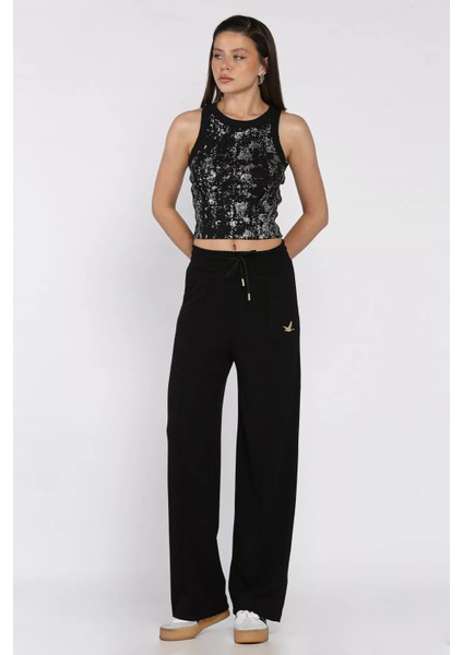 Kadın Baskılı Bol Paça Eşofman Altı P-00017381