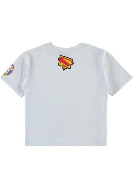 Süperman Erkek Çocuk Tişört 6-9 Yaş Beyaz fiyatları