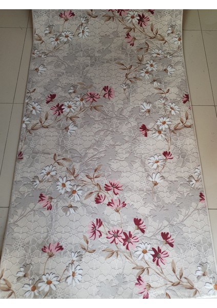 Çiçekli Kaymaz Yolluk - Yıkanabilir Dört Mevsim Halı | Salon, Banyo, Balkon, Genç Odası