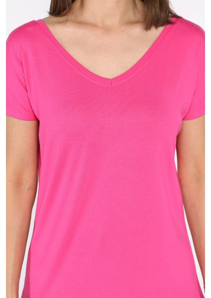 Ön Arka V Yaka Kadın T-Shirt P-00015022 fırsatları