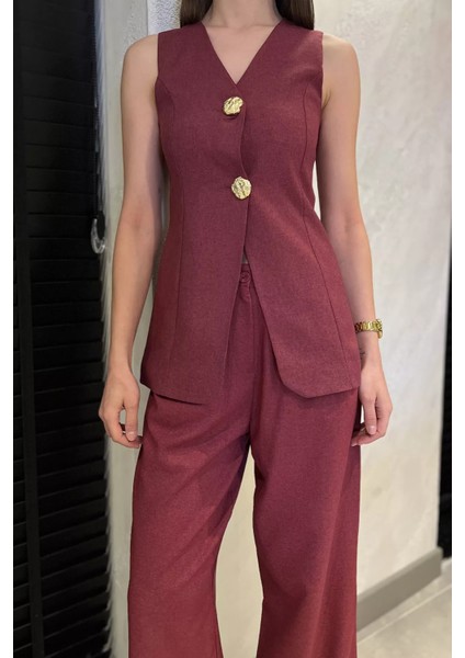 Çift Düğmeli Yelek Pantolon Ikili Takım P-00017320 fırsatları
