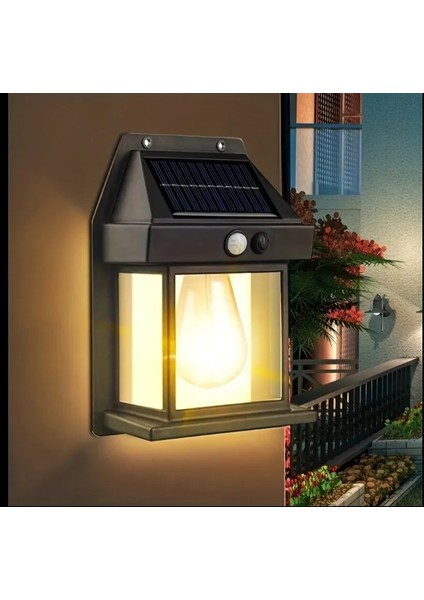2 Adet Büyük Boy Güneş Enerjili Bahçe LED Ampul Hareket Sensörlü Bahçe LED 3 Mod'lu