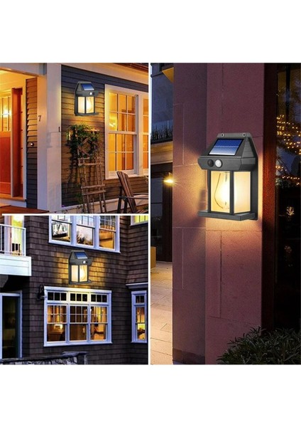 2 Adet Büyük Boy Güneş Enerjili Bahçe LED Ampul Hareket Sensörlü Bahçe LED 3 Mod'lu