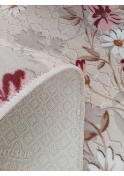 Çiçekli Kaymaz Yolluk - Yıkanabilir Dört Mevsim Halı | Salon, Banyo, Balkon, Genç Odası fırsatları