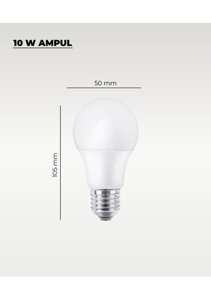 10W Ampul Gün Işığı 4000K - 10 Adet