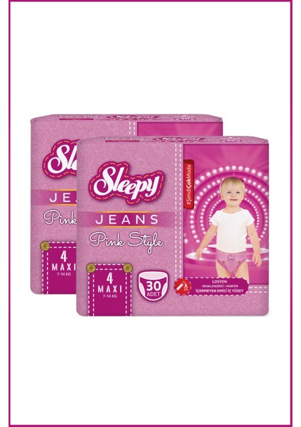 Pink Jeans Külot Bez 4 Numara Maxi 2'li Jumbo 60 Adet