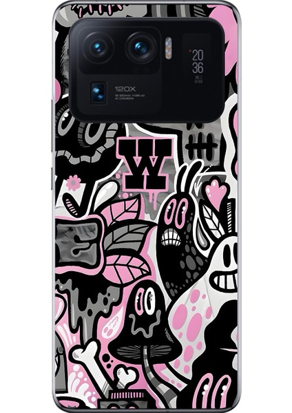 Xiaomi Mi 11 Pro Uyumlu Şeffaf Kılıf Graffiti 10 Tasarımlı