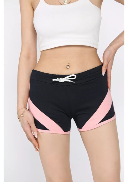 Biyeli Kadın Baskılı Mini Şort P-00017288