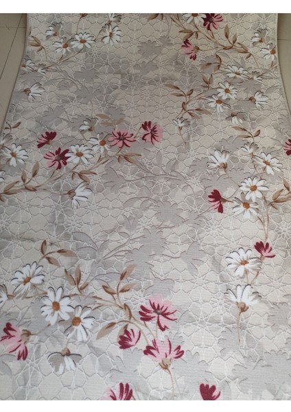 Çiçekli Kaymaz Yolluk - Yıkanabilir Dört Mevsim Halı | Salon, Banyo, Balkon, Genç Odası
