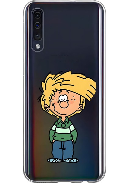 Samsung Galaxy A70 Uyumlu Şeffaf Kılıf Cartoon 2 Tasarımlı
