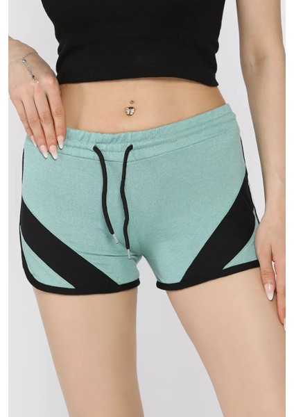 Biyeli Kadın Baskılı Mini Şort P-00017288