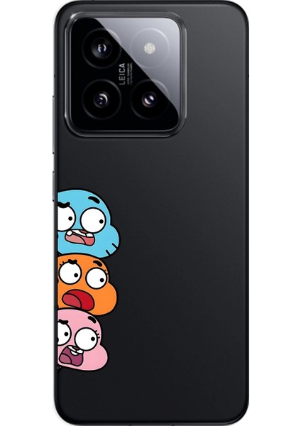 Xiaomi Mi 14 Pro Uyumlu Şeffaf Kılıf Cartoon 6 Tasarımlı