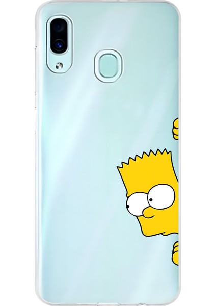 Samsung Galaxy A30 Uyumlu Şeffaf Kılıf Cartoon 16 Tasarımlı