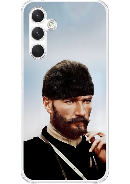 Samsung Galaxy A34 Uyumlu Şeffaf Kılıf Atatürk 2 Tasarımlı