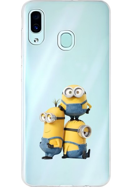 Samsung Galaxy A30 Uyumlu Şeffaf Kılıf Cartoon 10 Tasarımlı