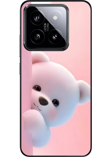 Xiaomi Mi 14 Uyumlu Şeffaf Kılıf 1 Peluş Ayıcık Tasarımlı