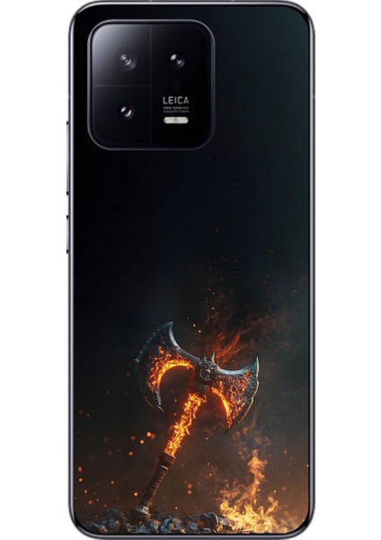 Xiaomi Mi 13 Pro Uyumlu Şeffaf Kılıf Balta Tasarımlı