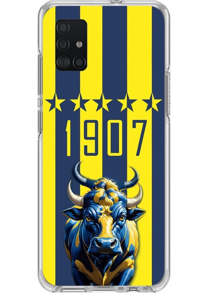 Samsung Galaxy A71 Uyumlu Şeffaf Kılıf 1907 Boğa Tasarımlı