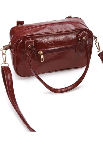 Kadın Rugan Deri Cherry Bag Fermuar Kapamalı Askı Detaylı Kol Çantası Kadın Omuz Çanta fırsatları