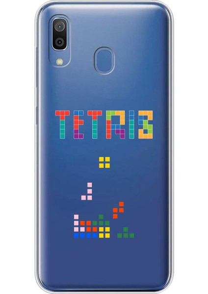 Samsung Galaxy A20 Uyumlu Şeffaf Kılıf 3 Tetris Tasarımlı