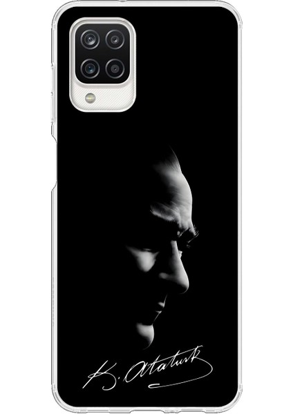 Samsung Galaxy A12 Uyumlu Şeffaf Kılıf Atatürk 1 Tasarımlı
