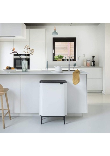 Tantitoni Brabantia Çöp Kutusu 30 + 30 Lt Bo Touch Dokunmatik Kapak Beyaz