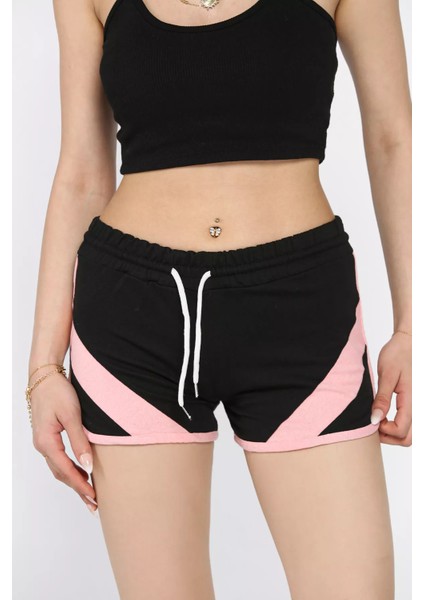 Biyeli Kadın Baskılı Mini Şort P-00017288