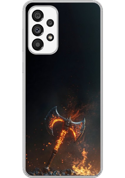 Samsung Galaxy A73 Uyumlu Şeffaf Kılıf Balta Tasarımlı