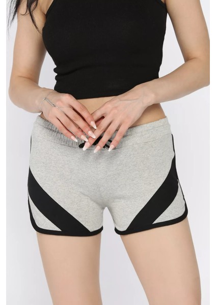 Biyeli Kadın Baskılı Mini Şort P-00017288